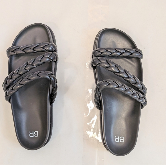 B.P. Shoes - NWOT B.P. keato flat slide braided straps